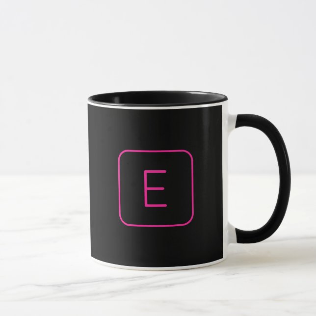 Modern gestyltes Anfangsmonogramm | Rosa und Schwa Tasse (Rechts)