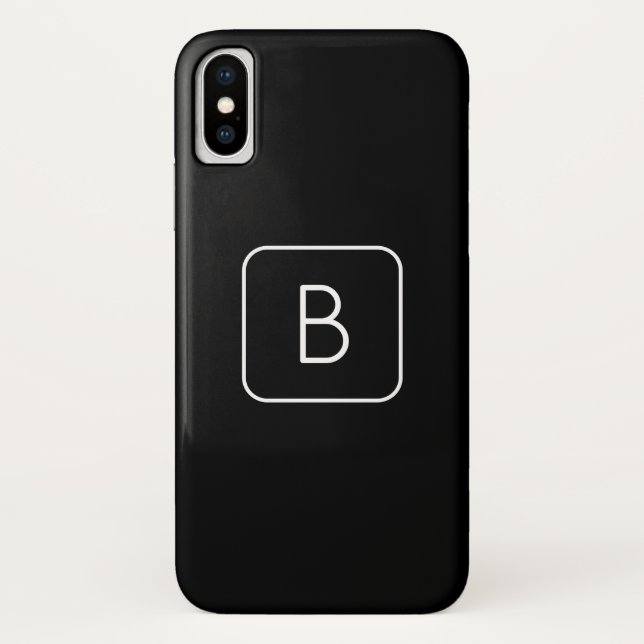 Modern gestyltes Anfangsmonogramm | Weiß und Schwa Case-Mate iPhone Hülle (Rückseite)