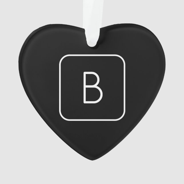 Modern gestyltes Anfangsmonogramm | Weiß und Schwa Ornament (Rückseite)