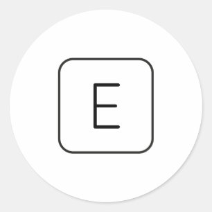 Modern gestyltes Anfangsmonogramm   Weiß und Schwa Runder Aufkleber