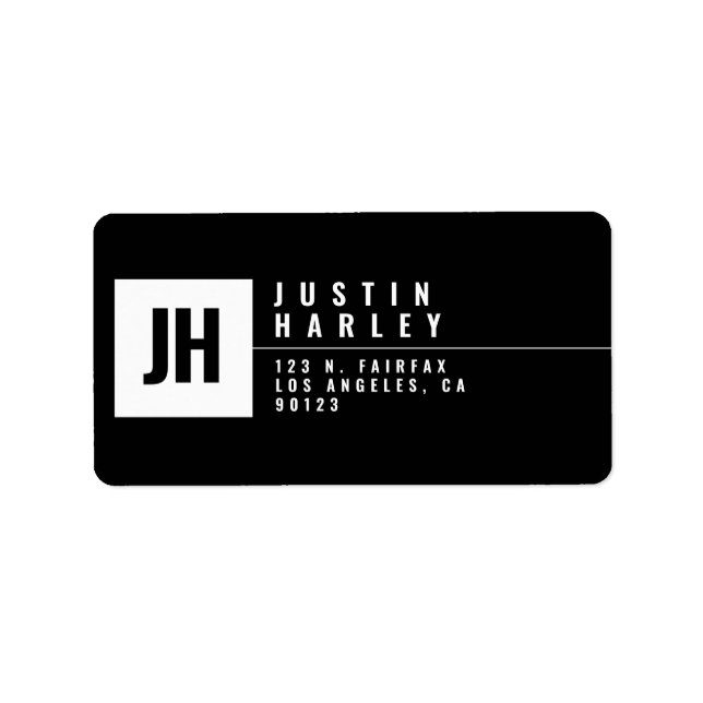 Modern gestyltes geometrisches Rücksendesiegel Adressaufkleber (Vorne)