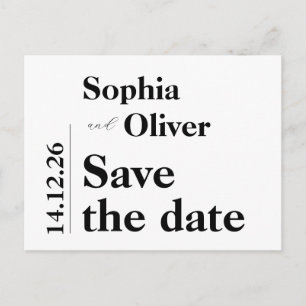 Modern gewagte Typografie Save the Date Postkarte