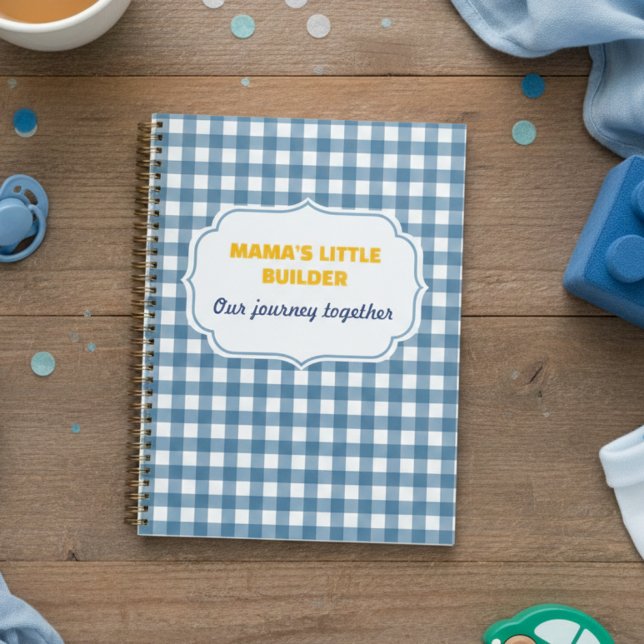 Modern Gingham Blue Mama's Little Builder Personal Planer (Von Creator hochgeladen)