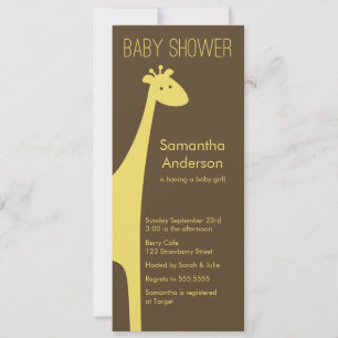Modern Giraffe Baby Showeinladung - Junge/Mädchen Einladung