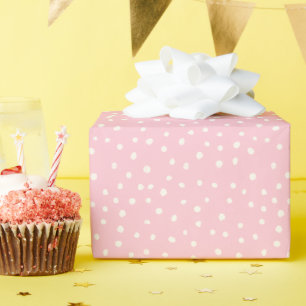 Modern Girl Birthday Baby Pink Small Polka Dot Geschenkpapier