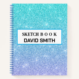 Modern Girl Glitzer Sketchbook Notebook Notizbuch