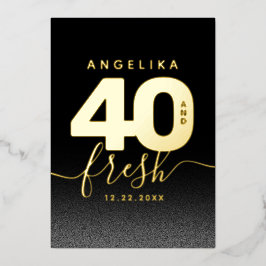 Modern Girly Bright Green 40 und Fresh Folieneinladung