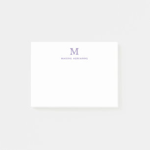 Modern Girly Chic Lila Violet Monogram Post-it Klebezettel