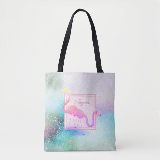 Modern Girly Colorful, Flamingos - Personalisiert (Vorderseite)