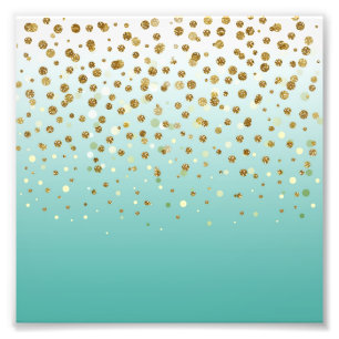 Modern Girly Gold Glitzer confetti Fotodruck