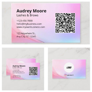 Modern Girly Lashes Brows Lash Tech Visitenkarte