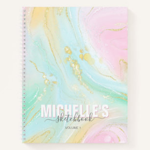 Modern Girly Pastel Unicorn Notizbuch