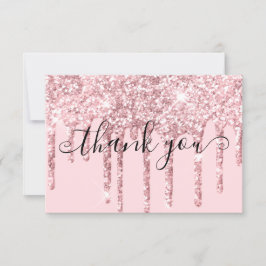 Modern Girly Pink Glitzer Drippings Promo Code Dankeskarte