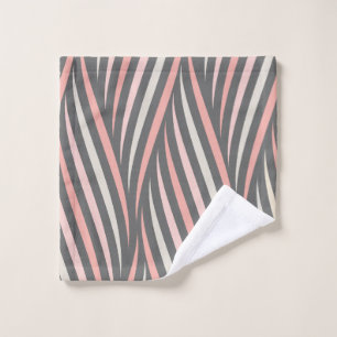 Modern Girly Pink Grau Abstrakt Badhandtuch Set