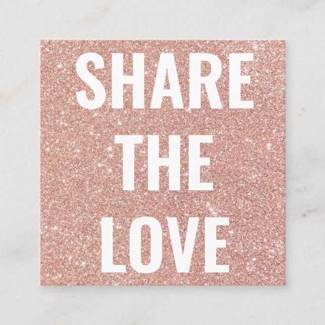 Modern Girly Trendy Pink Glitzer Empfehlungskarte (Vorderseite)