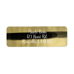Modern Glam Black & Gold Paint Stroke Strip