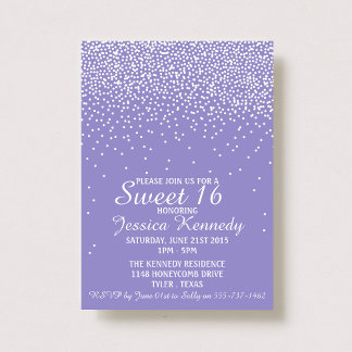 Modern Glam Confetti Sweet 16 Geburtstag Einladung