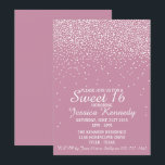 Modern Glam Confetti Sweet 16 Geburtstag Einladung<br><div class="desc">Feiern Sie stilvoll mit diesen trendigen Geburtstagsfeiern. Dieses Design lässt sich leicht mit Ihrer speziellen Veranstaltungssprache personalisieren und Ihre Gäste werden begeistert sein,  wenn sie diese fantastischen Einladungen erhalten.</div>