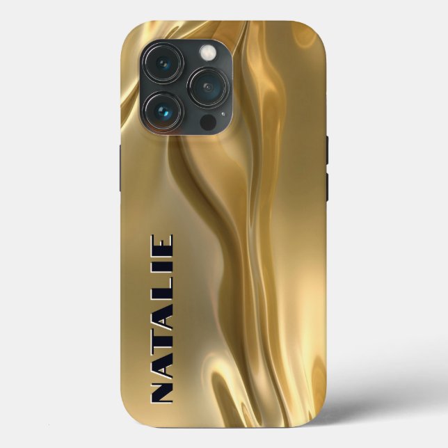 Modern Glam Gold Foil Monogram Case-Mate iPhone Hülle (Rückseite)