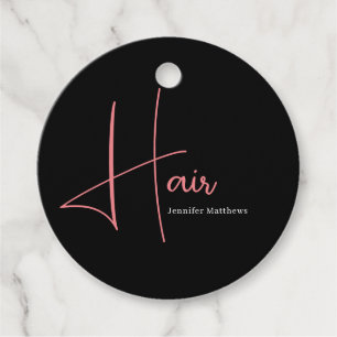 Modern Glam rosa Neonhaar Techniker Maniküre Geschenkanhänger