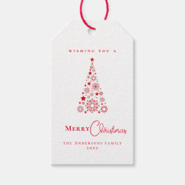 Modern Glam Trendy Red Christmas tree Geschenkanhänger