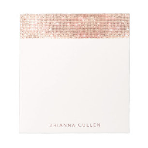 Modern Glam Trendy Rose Gold Sequel Notizblock