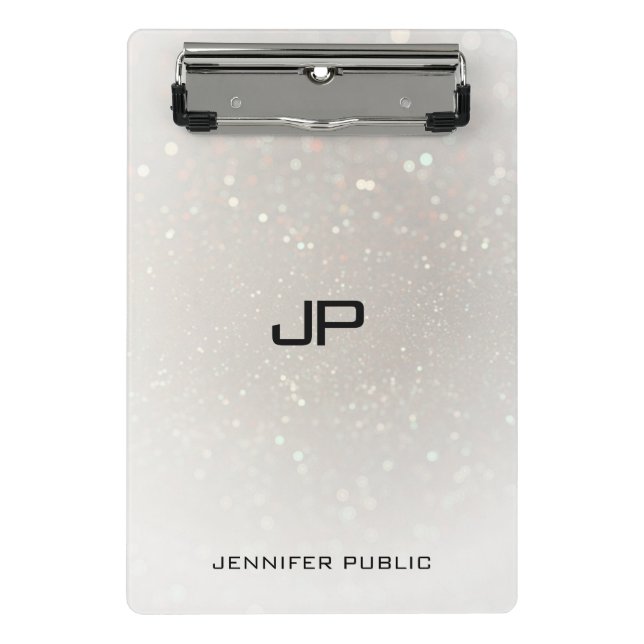 Modern-Glamour Monogram Elegante Vorlage Moderne Mini Klemmbrett (Vorderseite)