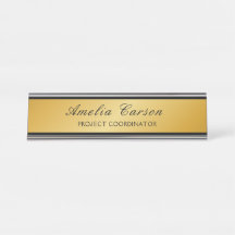 Modern Glassy Gold & Black- Add Logo, Name, Title