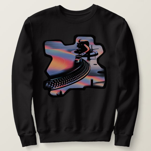Modern Glitch Style Turntable – Colorful Design Sweatshirt (Design vorne)