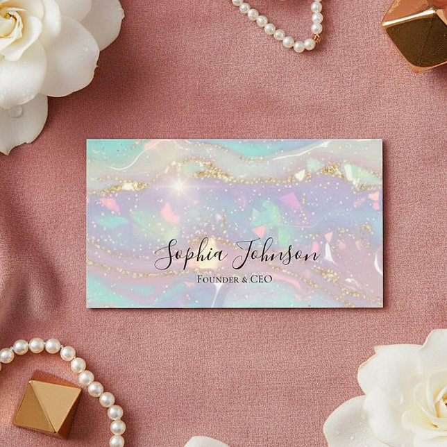 Modern Glitter Business Card Visitenkarte (Von Creator hochgeladen)