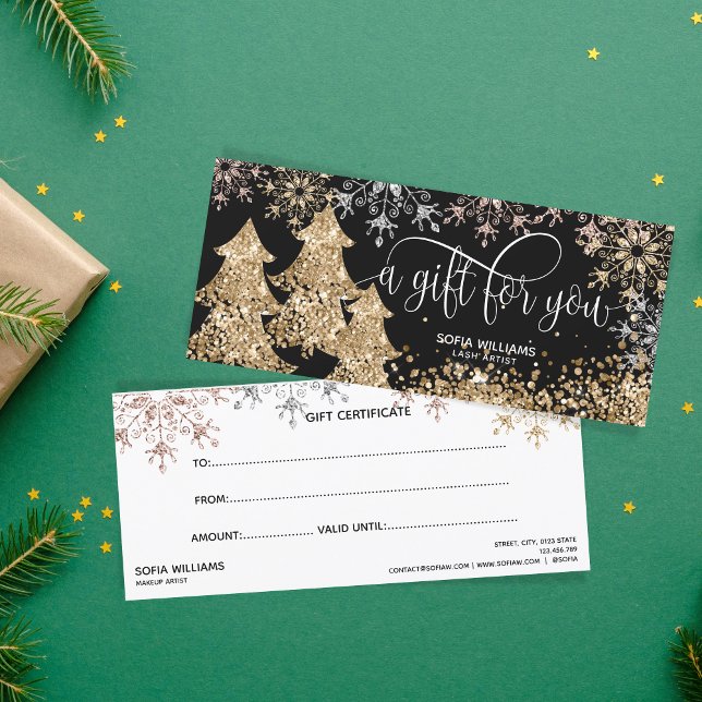 Modern Glitzer Weihnachtsbaum Schneeflocken (Von Creator hochgeladen)