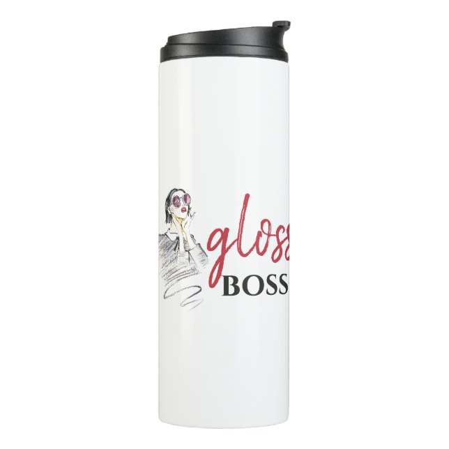 Modern Gloss Boss Schwarzes Meer Thermosbecher (Nach links gedreht)