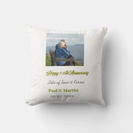 Modern glücklicher 50. Hochzeitstag Name Datum Fot Kissen