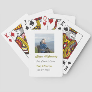 Modern glückliches 50. Jubiläum Name Datum Foto Spielkarten