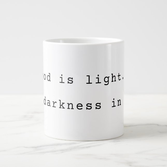 Modern "God is Light" Jumbo Coffee Mug Jumbo-Tasse (Vorderseite)