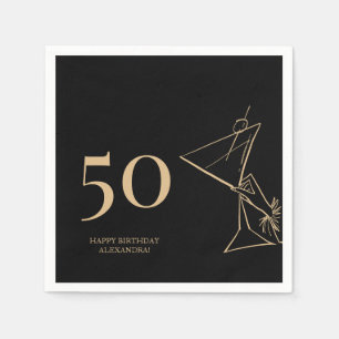 Modern Gold 50. Geburtstags Cocktail Napkins Serviette