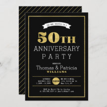 Modern Gold 50. Hochzeitstag Einladung