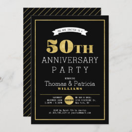 Modern Gold 50. Hochzeitstag Einladung