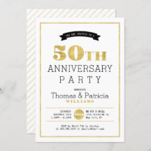 Modern Gold 50. Hochzeitstag Einladung
