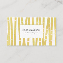 Modern Gold Bamboo Grove Business Card