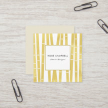Modern Gold Bamboo Grove Square Business Card