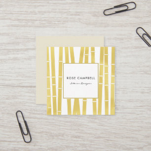 Modern Gold Bamboo Grove Square Business Card Quadratische Visitenkarte
