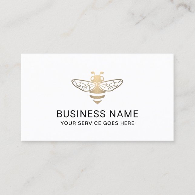 Modern Gold Bee Logo Visitenkarte (Vorderseite)