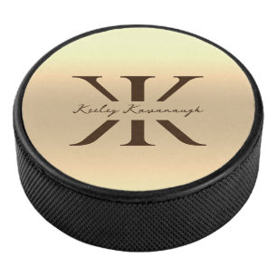 Modern Gold Beruflich Monogram K Elegant Eishockey Puck