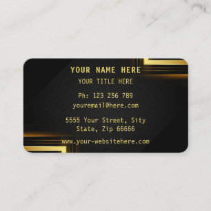 Modern Gold Black Design Ihre Visitenkarte
