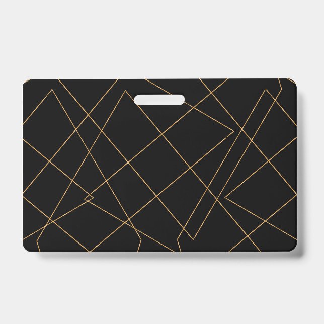 Modern Gold & Black Geometric Strokes Design Ausweis (Vorderseite)