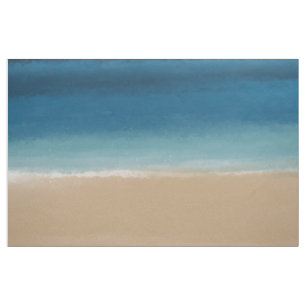 Modern Gold Blue Watercolor Abstrakte Malerei Stoff