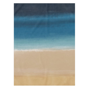 Modern Gold Blue Watercolor Abstrakte Malerei Tischdecke