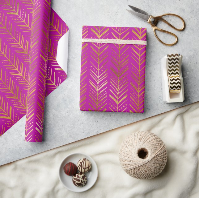 Modern Gold Boho Geschenkpapier (Basteln)