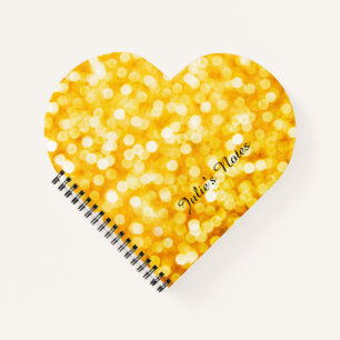 Modern Gold Bokeh Mini Spiral Notebook Notizbuch